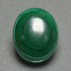 5.08克拉天然绿色孔雀石，椭圆形切割，10.9×9.1毫米，不透明