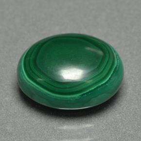 5.08克拉天然绿色孔雀石，椭圆形切割，10.9×9.1毫米，不透明