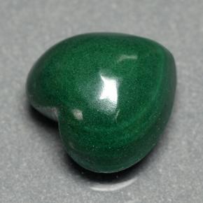 2.84克拉天然绿色孔雀石，心形，8.3×8.1毫米，不透明