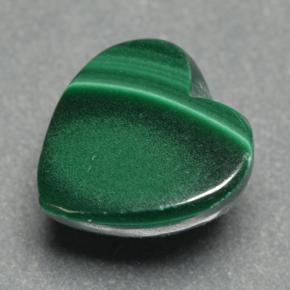 2.84克拉天然绿色孔雀石，心形，8.3×8.1毫米，不透明