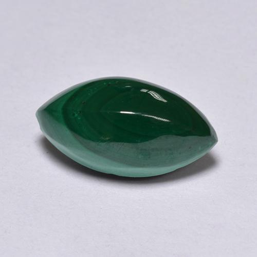 1.82克拉天然绿色孔雀石，马眼形，10.3×5.5毫米，不透明