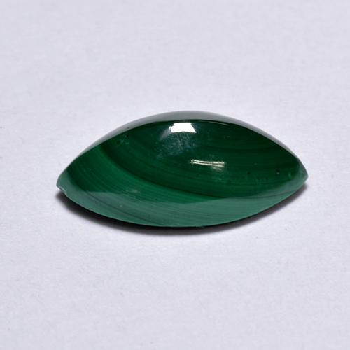 1.82克拉天然绿色孔雀石，马眼形，10.3×5.5毫米，不透明