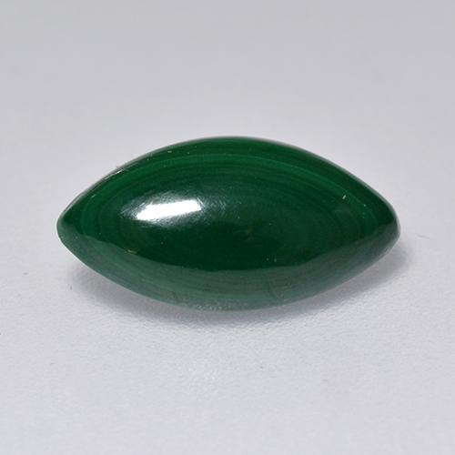 2.05克拉天然绿色孔雀石，马眼形，11.6×6.1毫米，不透明