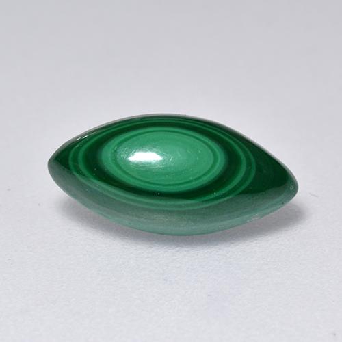 2.06克拉天然绿色孔雀石，马眼形，11×5.3毫米，不透明
