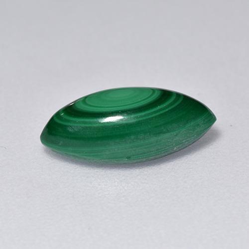 2.06克拉天然绿色孔雀石，马眼形，11×5.3毫米，不透明