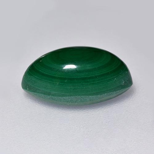 3.66克拉天然绿色孔雀石，马眼形，11.5×6毫米，不透明