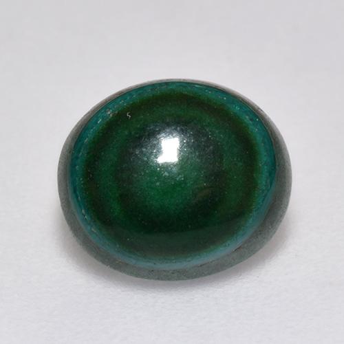 2.18克拉天然绿色孔雀石，椭圆形切割，8.1×7毫米，不透明