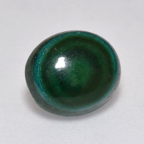 2.18克拉天然绿色孔雀石，椭圆形切割，8.1×7毫米，不透明