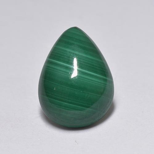 2.51克拉天然绿色孔雀石，梨形，9.5×6.9毫米，不透明