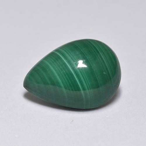 2.51克拉天然绿色孔雀石，梨形，9.5×6.9毫米，不透明