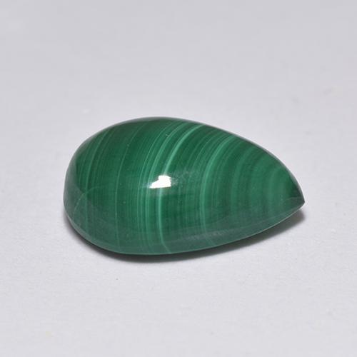 2.51克拉天然绿色孔雀石，梨形，9.5×6.9毫米，不透明