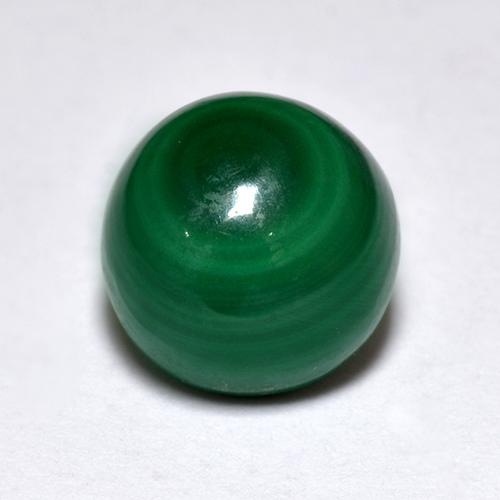 2.28克拉天然绿色孔雀石，圆形切割，6.39毫米，不透明