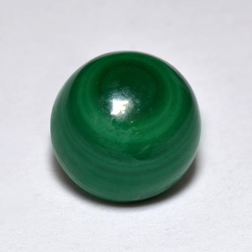 2.28克拉天然绿色孔雀石，圆形切割，6.39毫米，不透明