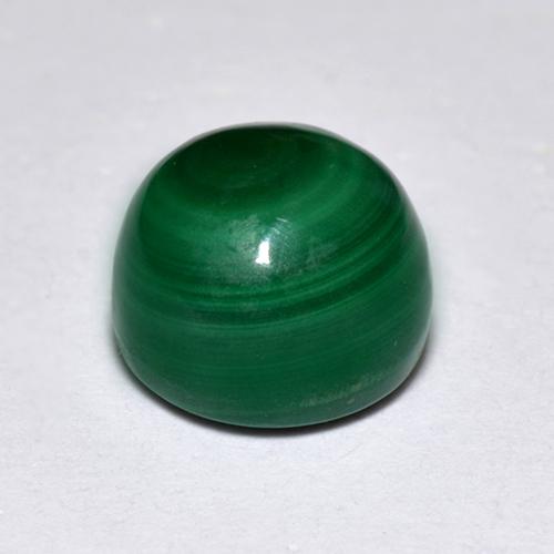 2.28克拉天然绿色孔雀石，圆形切割，6.39毫米，不透明