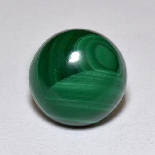 2.32克拉天然绿色孔雀石，圆形切割，7.26毫米，不透明