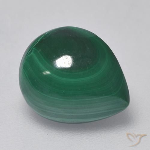 3.91克拉天然孔雀石，梨形，不透明