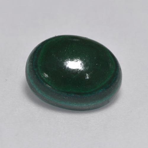 3.23克拉天然绿色孔雀石，椭圆形切割，9.8×7.6毫米，不透明