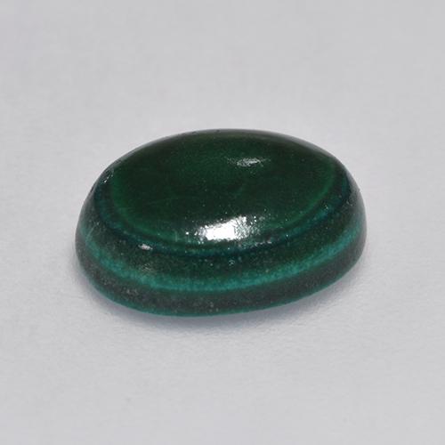 3.23克拉天然绿色孔雀石，椭圆形切割，9.8×7.6毫米，不透明