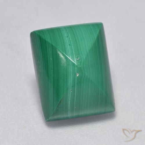 5.37克拉天然孔雀石，狭长方形，不透明