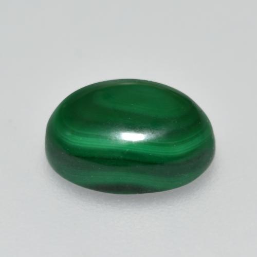 2.51克拉天然绿色孔雀石，椭圆形切割，8.6×6.9毫米，不透明