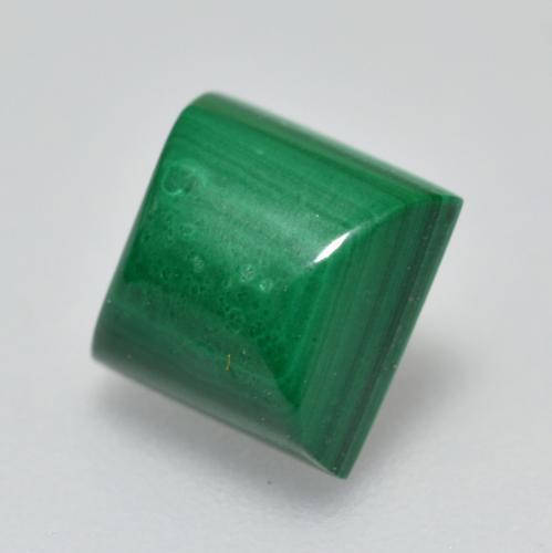 2.51克拉天然绿色孔雀石，方形，7×7毫米，不透明