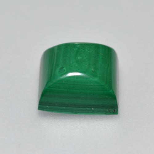 2.51克拉天然绿色孔雀石，方形，7×7毫米，不透明