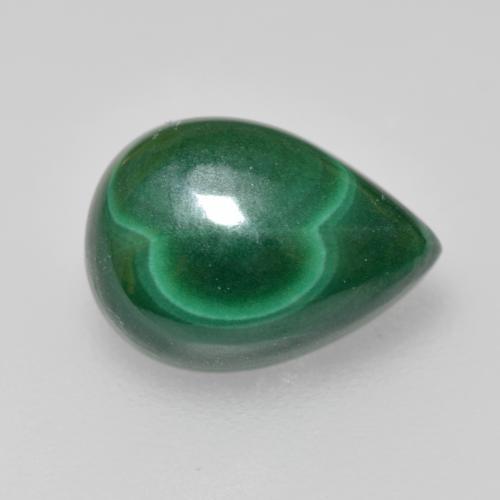 2.58克拉天然绿色孔雀石，梨形，9.4×6.7毫米，不透明