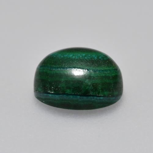 2.33克拉天然绿色孔雀石，椭圆形切割，7.9×6.7毫米，不透明