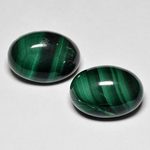 17.39天然绿色孔雀石，椭圆形切割，14×11.1毫米，不透明