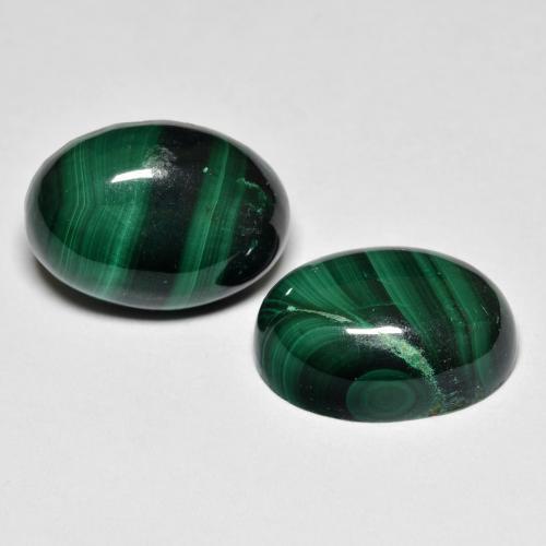 17.39天然绿色孔雀石，椭圆形切割，14×11.1毫米，不透明