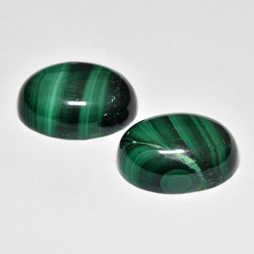 17.39天然绿色孔雀石，椭圆形切割，14×11.1毫米，不透明