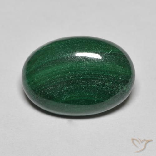 6.61ct 天然 松绿 孔雀石, 椭圆形, 不透明