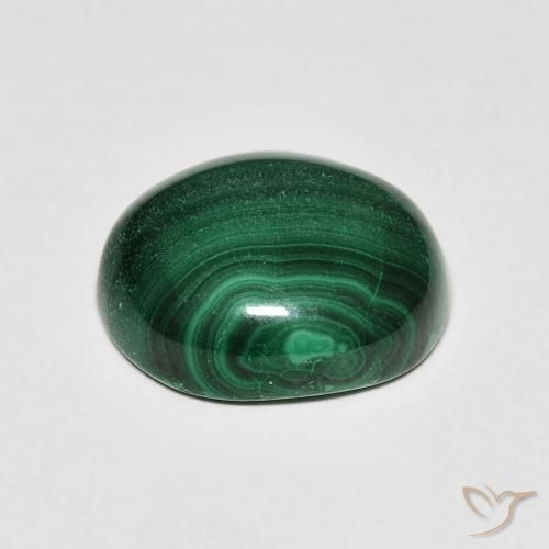 6.20克拉天然孔雀石，椭圆形，不透明