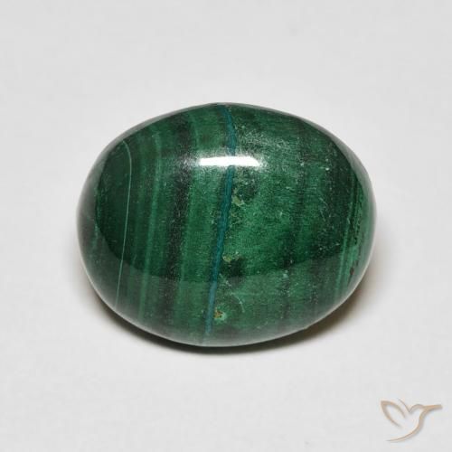 5.65ct 天然 中绿色 孔雀石, 椭圆形, 不透明