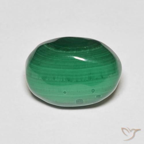 7.62ct 天然 绿色 孔雀石, 椭圆形, 不透明
