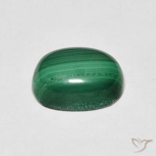 3.44克拉天然孔雀石，椭圆形，不透明