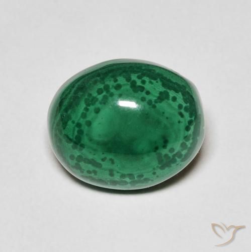 6.61ct 天然 中绿色 孔雀石, 椭圆形, 不透明