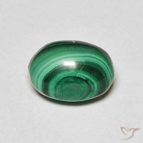 3.36ct 天然 暗绿色 孔雀石, 椭圆形, 不透明