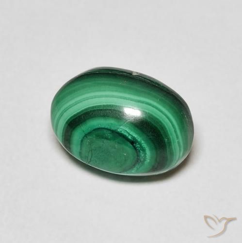 3.36克拉天然孔雀石，椭圆形，不透明