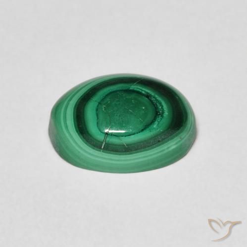 3.36克拉天然孔雀石，椭圆形，不透明