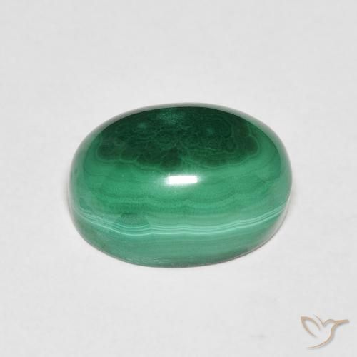 6.20克拉天然孔雀石，椭圆形，不透明