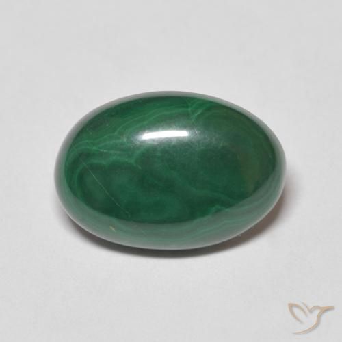 6.57ct 天然 中绿色 孔雀石, 椭圆形, 不透明