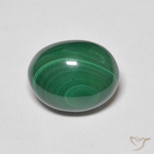 4.39克拉天然孔雀石，椭圆形，不透明
