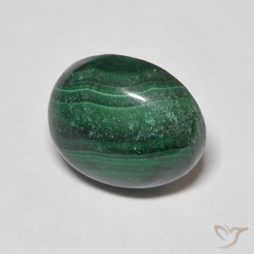 4.98克拉天然孔雀石，椭圆形，不透明
