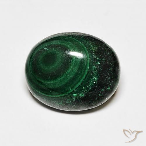 6.86克拉天然孔雀石，椭圆形，不透明