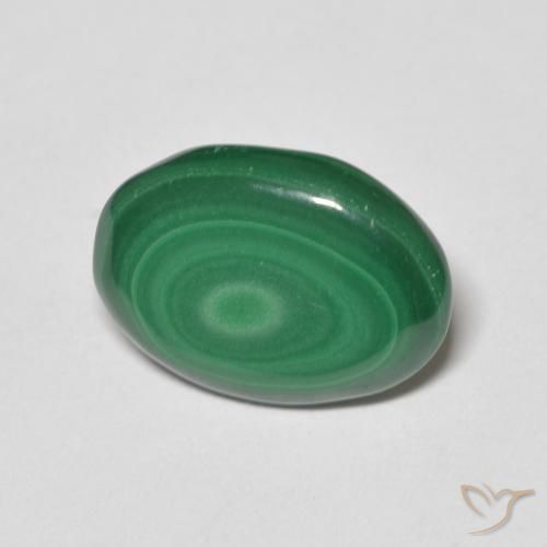 4.84克拉天然孔雀石，椭圆形，不透明