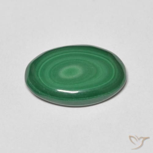 4.84克拉天然孔雀石，椭圆形，不透明