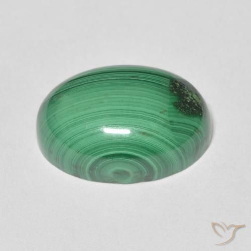 8.77克拉天然孔雀石，椭圆形，不透明