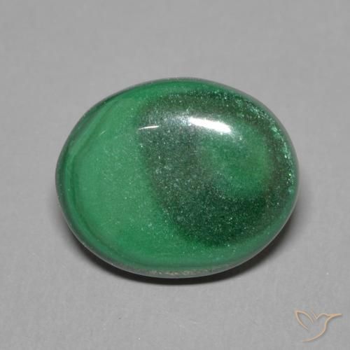 2.86ct 天然 绿色 孔雀石, 椭圆形, 不透明