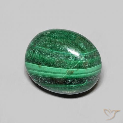 6.90克拉天然孔雀石，椭圆形，不透明